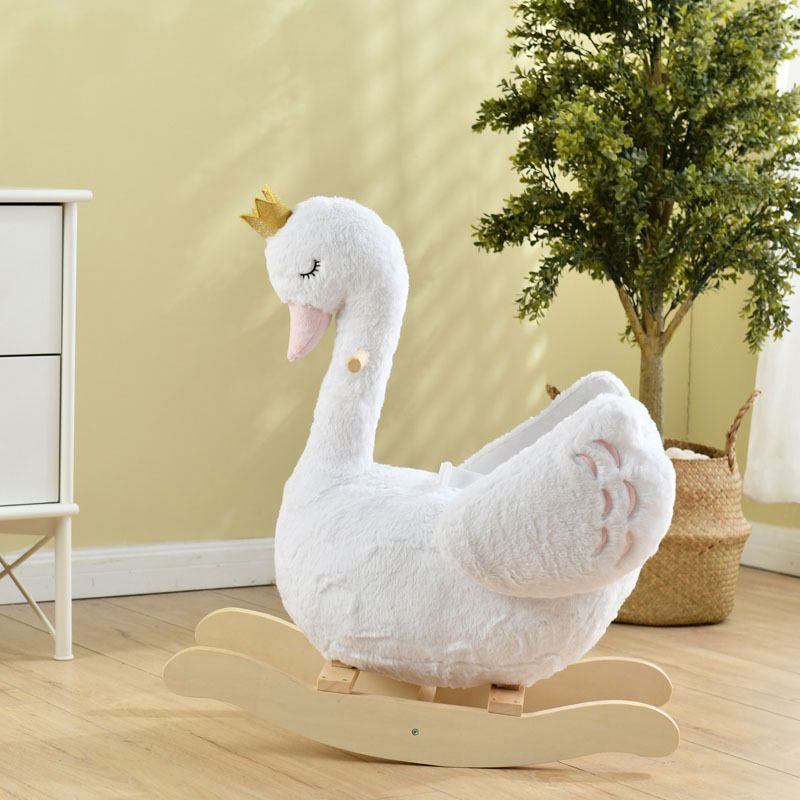 Swan Wooden Rocker With Safety Harness