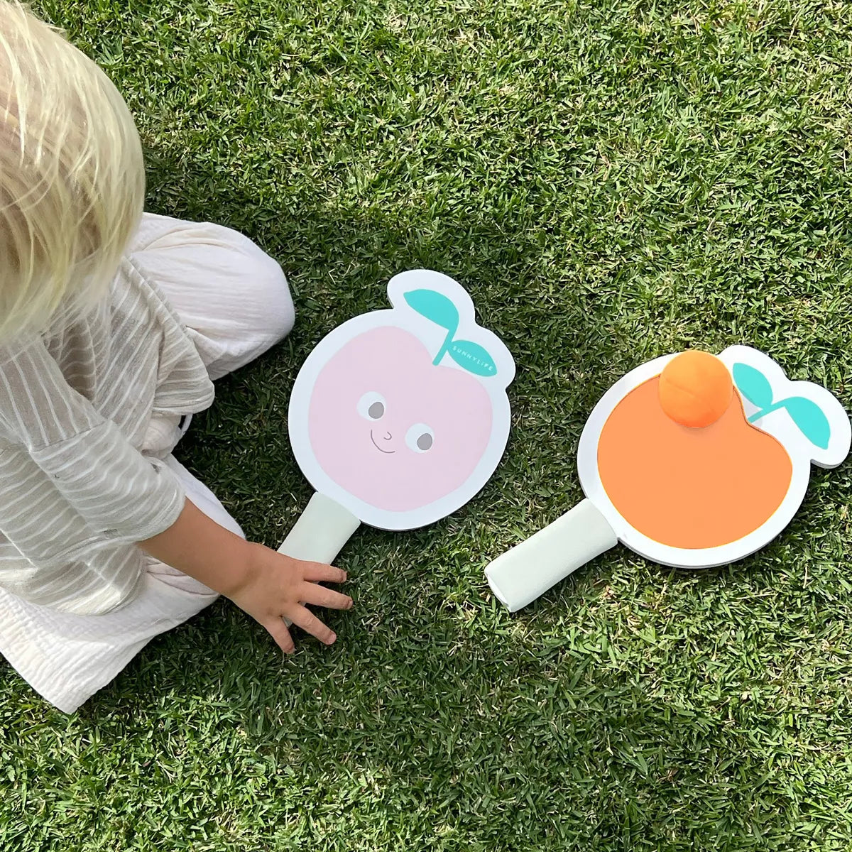 Kids Velcro Beach Bats Poppy the Peach- Multi