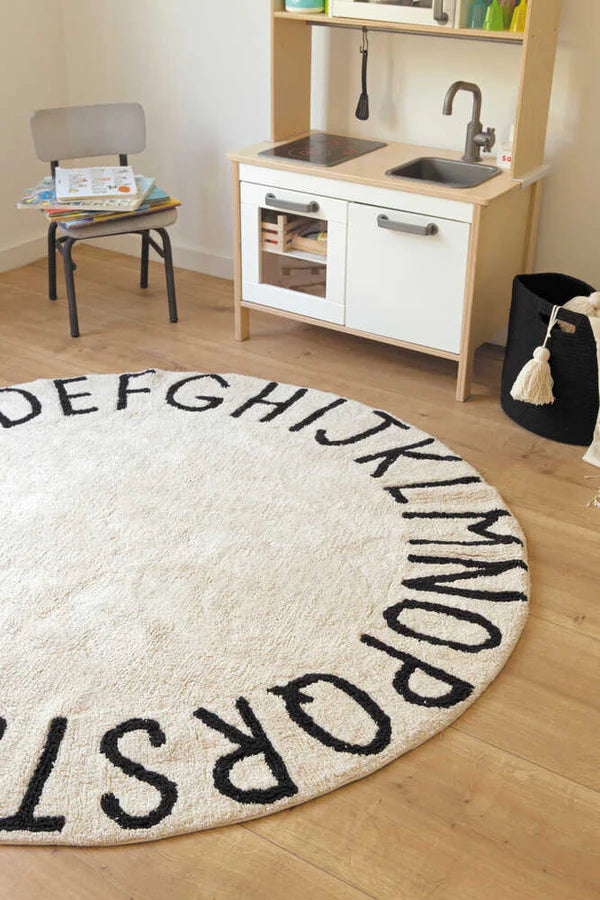 Round ABC Rug - Natural