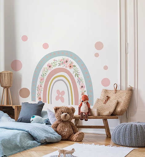 FLORAL BOHO RAINBOW WALL STICKER - Maxims Baby Store