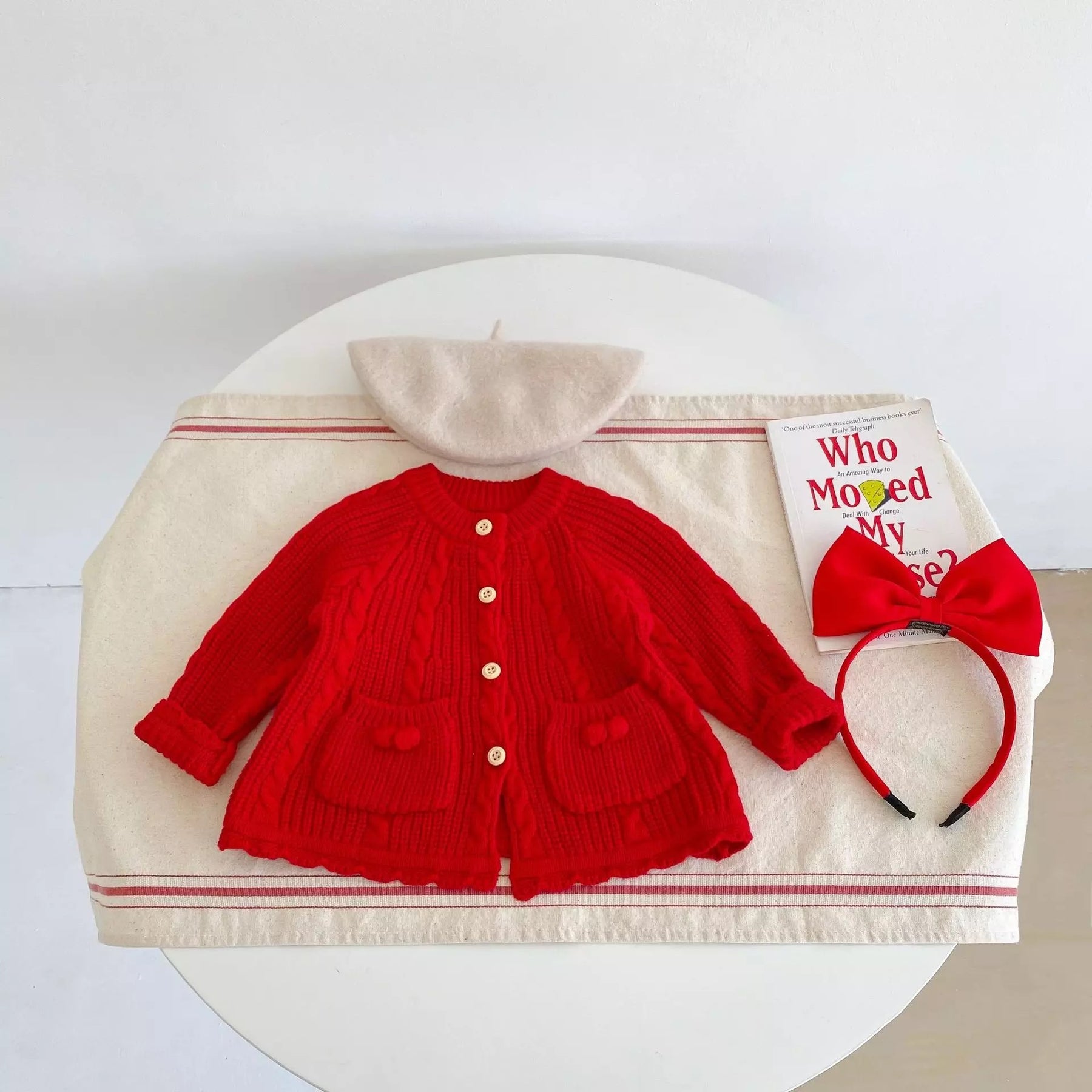 KNITTED LONG SLEEVE OUTWEAR-with beret - Maxims Baby Store