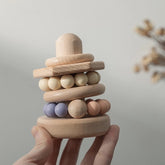 Wooden/silicon teething stacker
