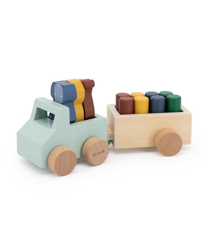 Trixie: Wooden Animal Car with Trailer
