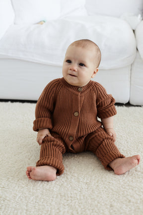 OLAF KNITTED JUMPSUIT (BROWN - Maxims Baby Store