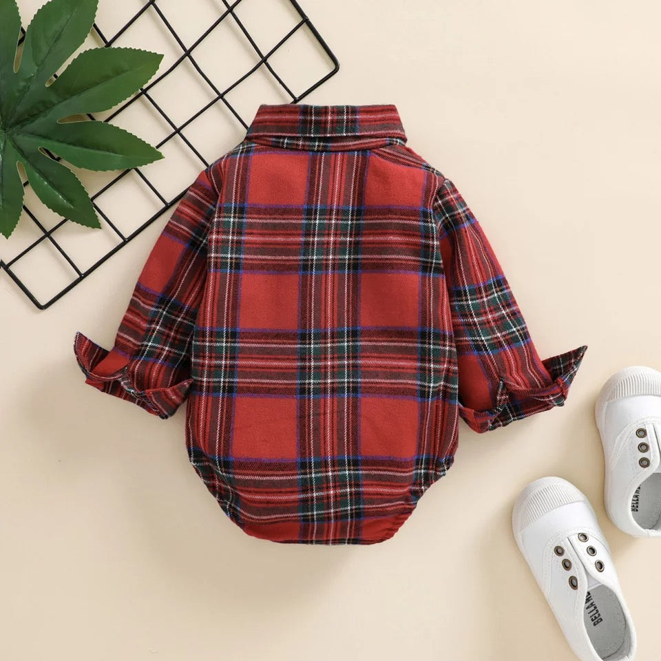 Plaid Christmas Romper - Maxims Baby Store