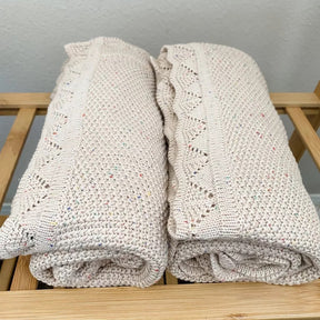 Cashmere hand knitted blanket(organic cotton - Maxims Baby Store