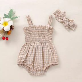 Gingham ruched Romper