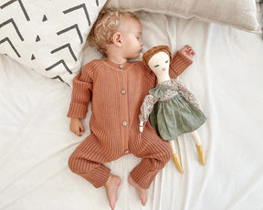 OLAF KNITTED JUMPSUIT (BROWN - Maxims Baby Store
