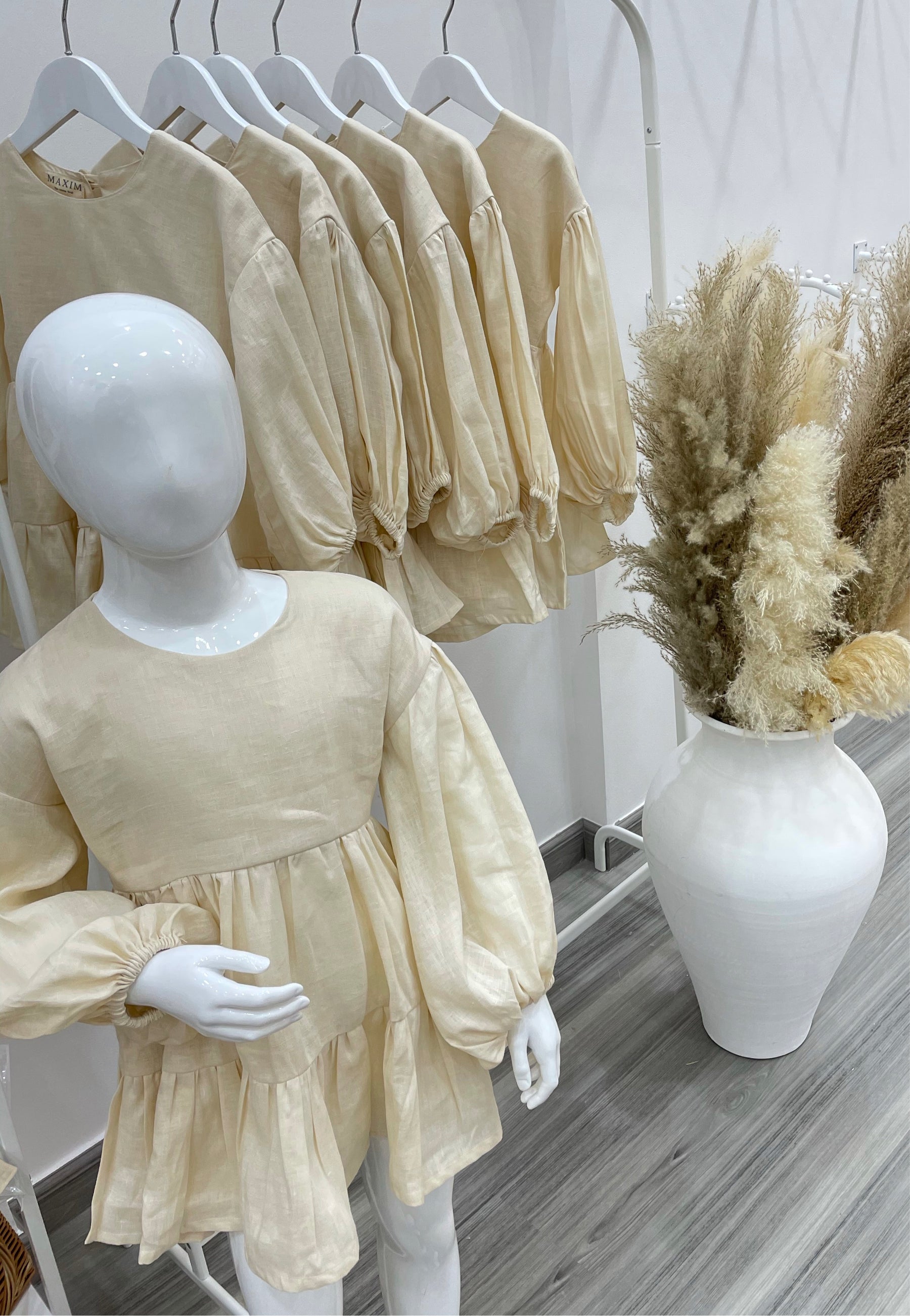DIH TIERED DRESS-CREAM BEIGE - Maxims Baby Store