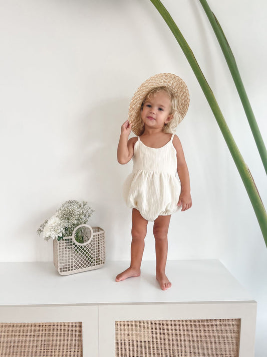 Sling organic muslin romper