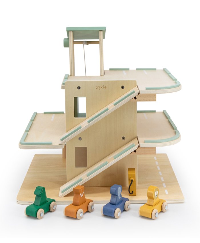 Trixie |Wooden Car Park With Accessories