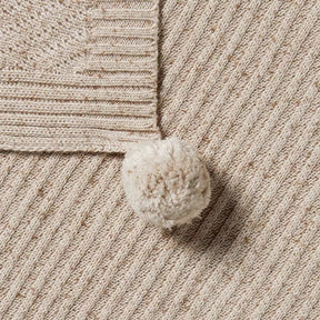 Pom Pom organic cotton knitted super soft blanket